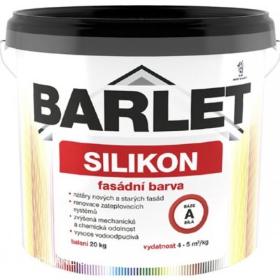 Barvy a laky Hostivař Fasádní silikonová barva BARLET SILIKON V4018 - 20 kg - bílý – Sleviste.cz