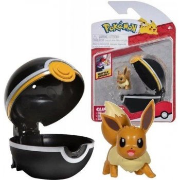 Jazwares Pokémon Eevee & Premier Poké Ball Clip 'N' Go