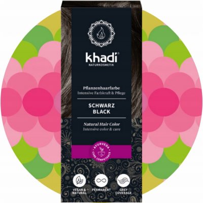 Khadi rostlinná barva na vlasy černá 100 g – Zboží Dáma