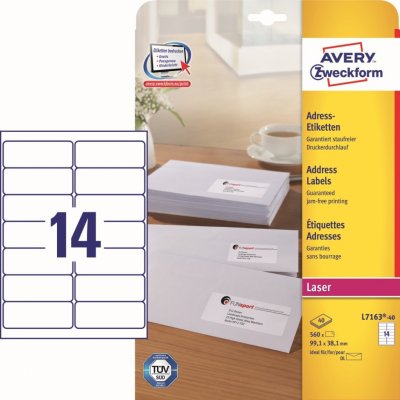 Avery Zweckform 40 listů, A4, bílé L7163-40 – Zboží Dáma
