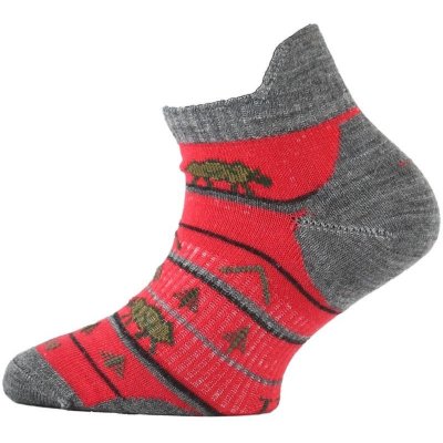 Lasting TJM kotníčkové dětské merino ponožky červená – Zboží Mobilmania
