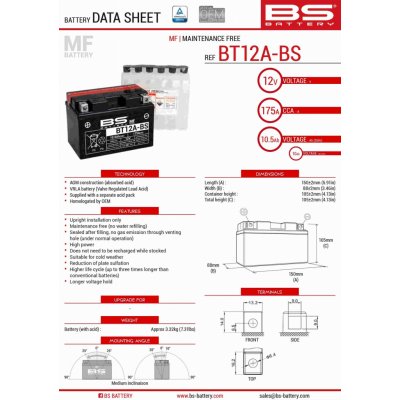 BS-Battery BT12A-BS – Hledejceny.cz