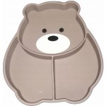 Melii Dětský silikonový talíř dělený s přísavkou Bear – Zboží Dáma