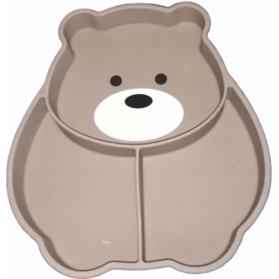 Melii Dětský silikonový talíř dělený s přísavkou Bear – Zboží Dáma