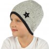 Dětská čepice ObleCzech Zimní čepice svetrovina s hvězdičkou šedá
