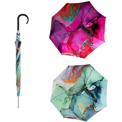 Doppler Long AC Carbonsteel Marble dámský holový deštník růžový – Zboží Mobilmania