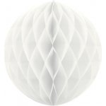 PartyDeco Papírová dekorační koule Honeycomb BÍLÁ průměr 20 cm – Zboží Mobilmania