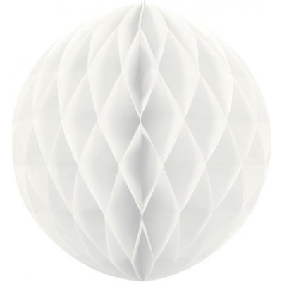 PartyDeco Papírová dekorační koule Honeycomb BÍLÁ průměr 20 cm – Zboží Mobilmania
