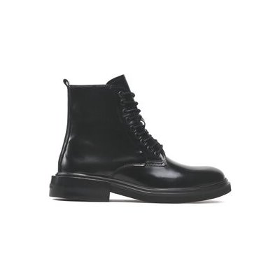 Calvin Klein kozačky Lace Up Boot Br Lth HM0HM00669 černá – Zboží Mobilmania