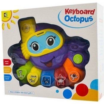 Euro Baby s melodií Keyboard Chobotnice fialová