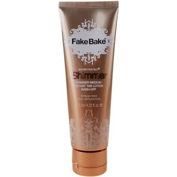 Fake Bake Shimmer třpytivé samoopalovací mléko odstín Shimmer Medium (Instant Tan Lotion, Wash-off) 125 ml