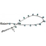 Šperky Nina Stříbrný nákotník křížek + světle modré kamínky 312 – Hledejceny.cz