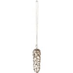Stříbrná antik kovová závěsná dekorace šiška - 2*2*9 cm - Clayre & Eef – Hledejceny.cz