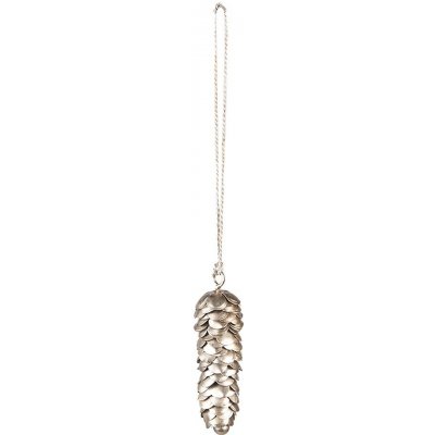 Stříbrná antik kovová závěsná dekorace šiška - 2*2*9 cm - Clayre & Eef – Hledejceny.cz