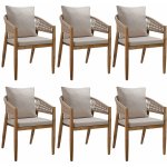 tectake 406052 zahradní židle manacor, provazový design - písková,sada 2 kusů – Zboží Mobilmania