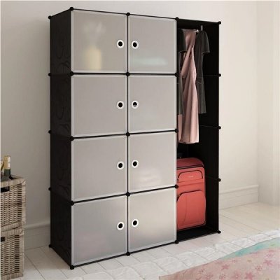 Nabytek XL Modulární skříň s 9 přihrádkami černobílá 37x115x150 cm – Zboží Dáma