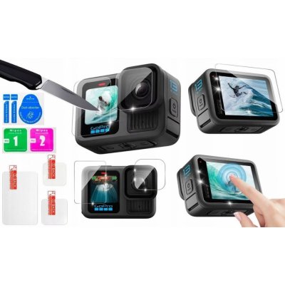 Příslušenství pro GoPro 13 - Tvrzené Sklo 9H na displeje a objektiv, sada 3 ks – Zboží Živě