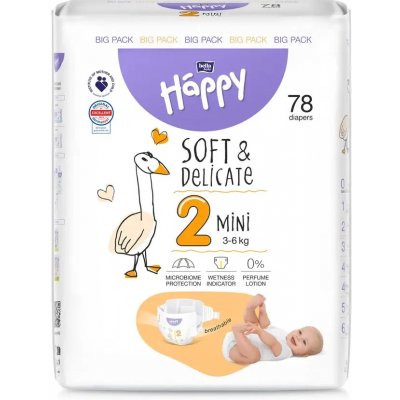 Bella Happy Soft & Delicate BigPack 2 - 3-6 kg 78 ks