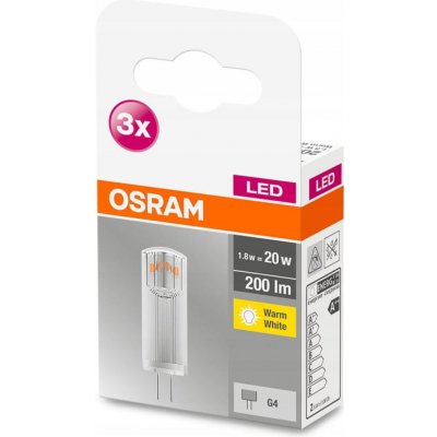 Osram 3x LED žárovka 12V G4 CAPSULE 1,8W = 20W 200lm 2700K Teplá bílá – Zboží Mobilmania