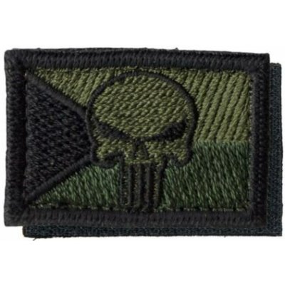 Nášivka: Vlajka Česká republika PUNISHER [40x26] [ssz] olivová | černá – Hledejceny.cz