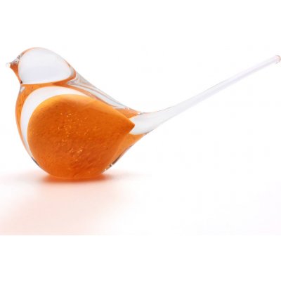 Artcristal Bohemia Skleněný ptáček 04 Oranžová,, 15 cm | České hutní sklo – Sleviste.cz