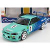 Model Solido Nissan Skyline r34 Gt-r Falken Drift Livery 1999 Blue 1:18