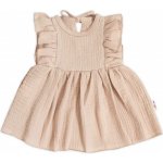 Baby Nellys Baby Nellys Lehké mušelínové šatičky béžové – Zboží Dáma