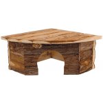Small Animal Domek rohový dřevěný s kůrou 30 x 30 x 16 cm – Sleviste.cz