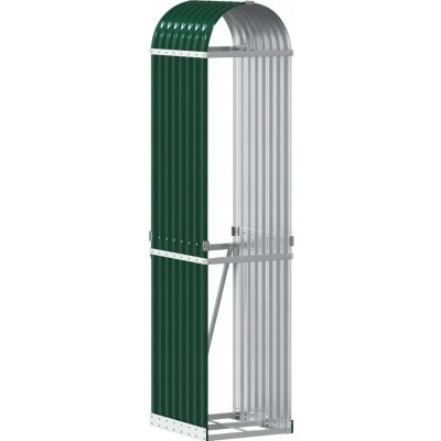 Shumee Dřevník pozinkovaná ocel 40 x 45 x 170 cm zelený – HobbyKompas.cz