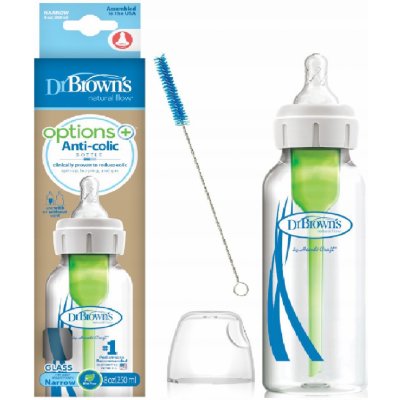 Dr. Brown´s kojenecká láhev skleněná standard Options plus transparentní 250 ml – Zboží Dáma