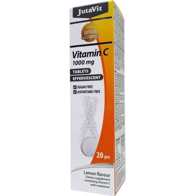 JutaVit Vitamin C 1000 mg šumivé tablety s příchutí citronu 20 ks – Hledejceny.cz