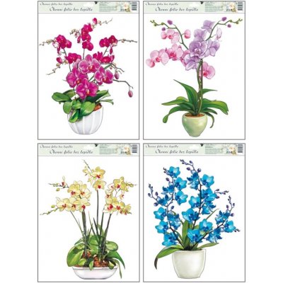 Anděl Přerov Okenní fólie bez lepidla orchideje tmavě růžová 42 x 30 cm – Hledejceny.cz