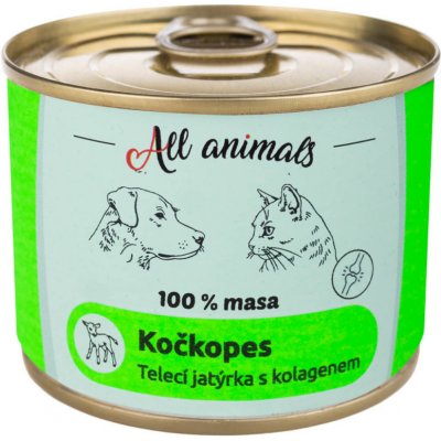All Animals KOČKOPES Telecí jatýrka s kolagenem 200 g – Sleviste.cz