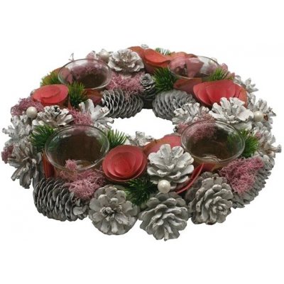 GOBA Vánoční věnec růžové Vánoce 32 cm – Zboží Dáma