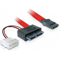 DeLock 84390 SATA kabel Slimline 5V 7+6-pin-7-pin+Molex propojovací 0,3m