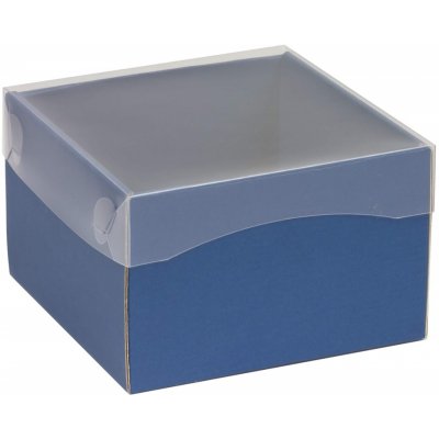 Dárková krabička s průhledným víkem 150x150x100/35 mm, modrá – Zboží Mobilmania