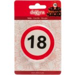 Dekora Svíčka na dort 6 3cm dopravní značka číslo 18 – Zboží Dáma