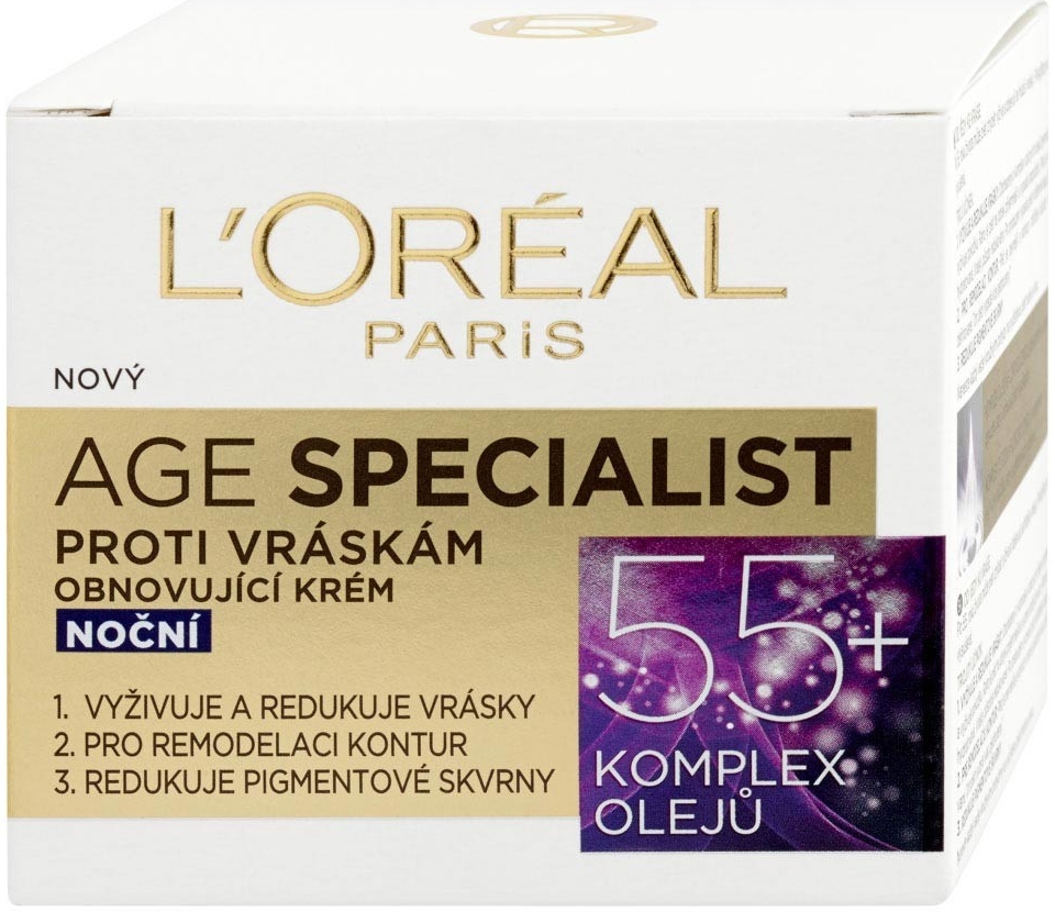 L'Oréal Age Specialist noční krém proti vráskám 55+ 50 ml od 152 Kč -  Heureka.cz