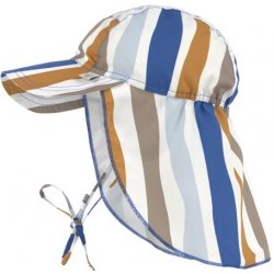 LÄSSIG klobouček s kšiltem SUN PROTECTION FLAP HAT Waves Blue Nature