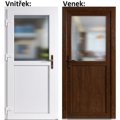 Soft Vchodové dveře 1/2 sklo zlatý dub/bílá levé 88 x 198 cm – Hledejceny.cz