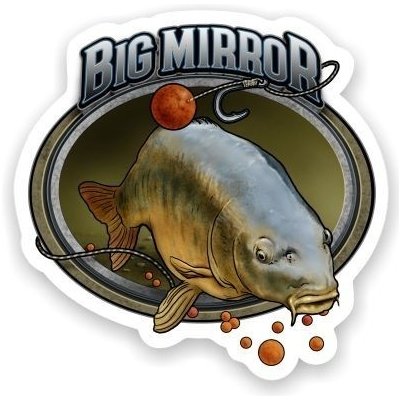 4anglersdesign Rybářská samolepka na auto Big Mirror – Zboží Mobilmania