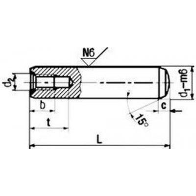 kolík 6x40 BEZ PÚ m6 kalený válcový+vnitřní závit M4 DIN 7979D – Zboží Mobilmania