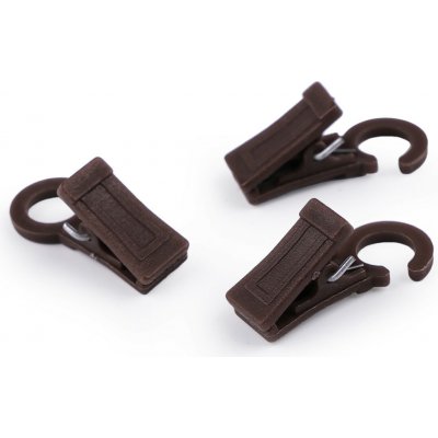 Žabky na záclony plastové s háčkem hnědá 10ks – Hledejceny.cz