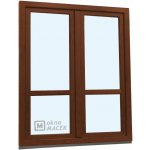 Kömmerling balkonové dveře 70 AD O+OS klapačka s příčkou levé ořech/bílá 150 x 200 cm jednostranná klika + madýlko + PVC rám – Hledejceny.cz
