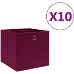 Zahrada XL Úložné boxy 10 ks netkaná textilie 28x28x28 cm tmavě červené