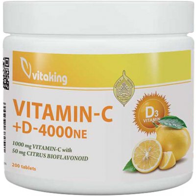 Vitaking Vitamin C-1000 + D-4000 200 tablet – Hledejceny.cz
