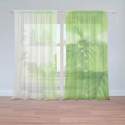 Sablio Záclony Listy 3: 2ks 150x250cm – Zboží Mobilmania