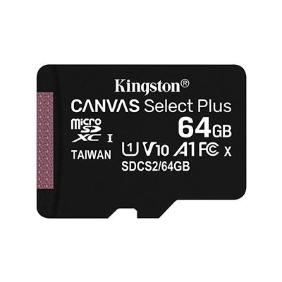 Kingston paměťová karta Canvas Select Plus, 64GB, micro SDXC, SDCS2/64GBSP, UHS-