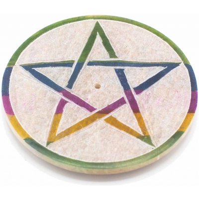 Mani Bhadra Stojánek na vonné tyčinky Pentagram mastek Ø 8 cm – Hledejceny.cz