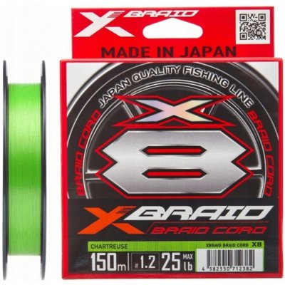 YGK X-Braid Cord X8 Pletená Šňůra zelená 150m PE2,0 0,235mm 16kg – Zboží Dáma